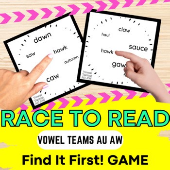 AU AW Vowel Teams Game | Orton Gillingham Phonics | Reading Intervention K-3