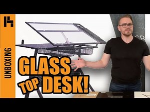 GLASS TOP DESK?! Unboxing / Building / Review of Master Touch Art Station!