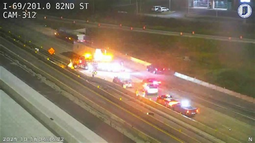 I-69 reopened after crash involving semi caused closures