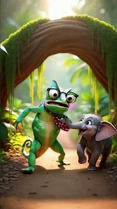 baby elephant vs fashion chameleon meltdown #funny #animals #shorts