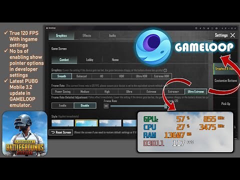How to enable 120 FPS in PUBG MOBILE 3.2 latest update for GAMELOOP emulator #pubg120fps #gameloop
