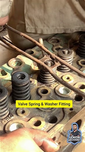 Valve Spring, Washer & Retainer Fitting #engine #automobile #valve #machine #skills #shorts #yt