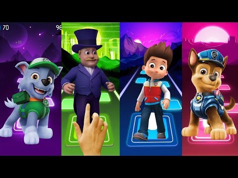 Paw Patrol Rocky, Ryder & Chase vs Mayor Humdinger | Coffin Dance Tiles Hop EDM RUSH 🔥