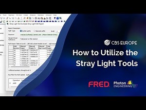 How to Utilize the Stray Light Tools