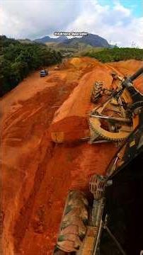 Motor grader cutting material like a hydraulic excavator. #motorgrader #videoshort