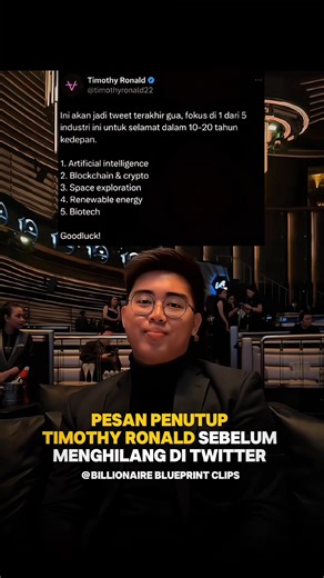 Kata Terakhir Timothy Ronald Sebelum Menghilang