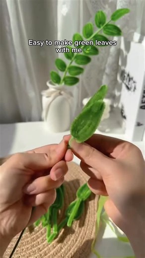 Handcrafted Pipe Cleaner Flower Gifts 💐 on Instagram: "Ever wonder how the little details come to life? 🍃 Let’s make these pretty green leaves together – it’s easier than you think 💚 #handcrafted #gifts #diy #flowers #lovegifts"