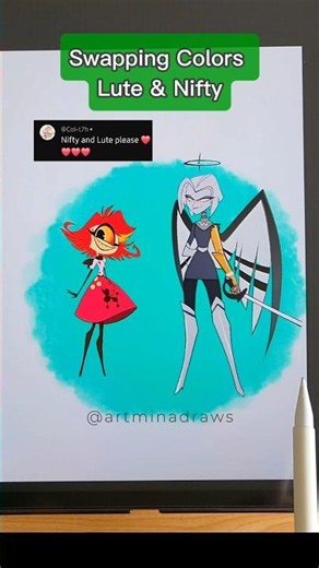 Hazbin Hotel Nifty and Lute Swap Colors #coloring #drawings #hazbinhotelalastor #animeart #art