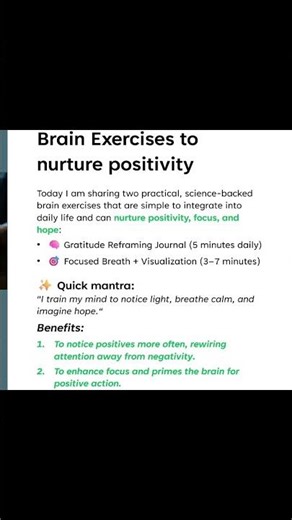 Brain Exercises to Nurture positivity