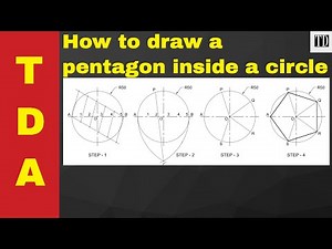 How to draw any polygon inside a circle (5,7, 9..) - Engineering drawing - Technical drawing