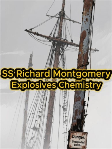 SS Richard Montgomery: Explosives Chemistry It’s not just a shipwreck—it’s an 80-year-old chemical experiment. 🧪 The SS Richard Montgomery is currently growing lethal 'Lead Azide' crystals on its bomb fuses. These crystals are so sensitive that a single vibration from a low-flying plane could trigger a Beirut-style explosion. This is the science of why the UK government is terrified to move it. 🌊📉 #SSRichardMontgomery #ExplosivesChemistry #DarkHistory #Kent #Essex #Sheerness #ScienceGlitch #D