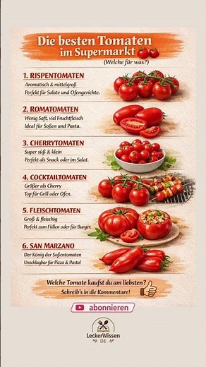 Welche Tomaten im Supermarkt sind die besten? 🍅 Der einfache Guide für jede Küche