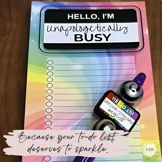 The Hello, I’m Unapologetically Busy Notepad is for those who chase goals, juggle dreams, and still find moments to make it beautiful. 💕 Because sometimes being busy just means you’re building something worth it. Shop the full “Hello, I’m…” Collection at Vineyard Design Studio on Etsy → https://vineyarddesignstudio.etsy.com/listing/4388229478/unapologetically-busy-notepad-and-pen | Vineyard Design Studio