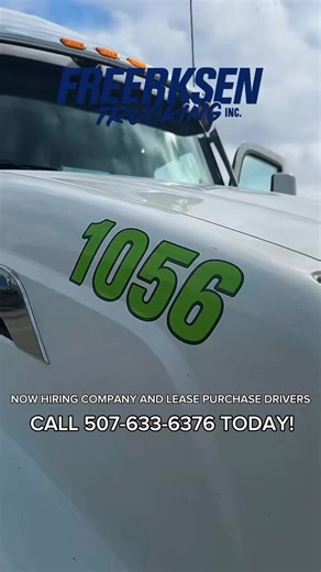 Freerksen Trucking is Now Hiring! We are currently hiring Company Drivers and Lease Purchase Drivers. 📞 Call us today: 507-633-6376 🌐 Apply online: freerksentrucking.com 📱 Or apply through the Driver Pulse App | Freerksen Trucking Inc.