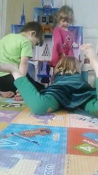 Iva little girl doing somersault and split gymnastics