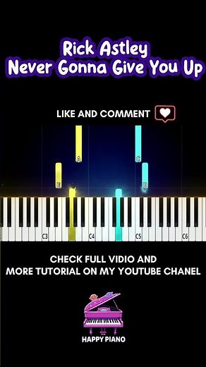 Rick Astley – Never Gonna Give You Up EASY Piano #easypiano #piano #pianotutorial #pianocover
