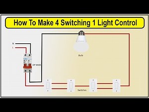 How To Make 4 Switching 1 Light Control | 4-way switch
