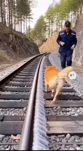 Dog Saves Mother and Puppies… By Blocking a Train 😳🐶🚂 #dogheroes #trainrescue #animals