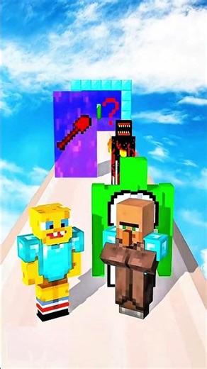 Minecraft Race Challenge: Villager Vs Spongebob #minecraft #minecraftanimation #minecraftshorts