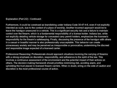 Indiana License to Carry Handgun Exam Optional Free Practice Test And Answers Updated