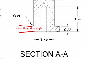 Drawing - cannot select edge for angular dimension
