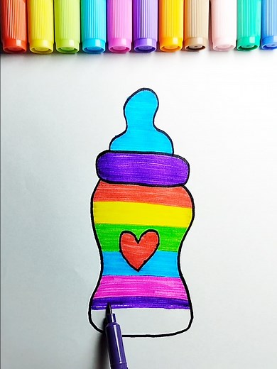Baby Bottle Drawing & Coloring