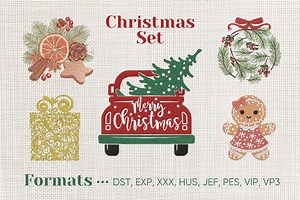 Christmas Embroidery Machine Pattern, Christmas Tree Embroidery Design, Set of 5 Embroidery Pattern, Holiday Embroidery, DIY Christmas Gift - Etsy