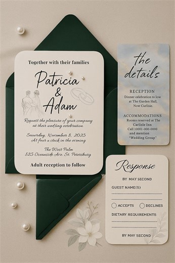 Vintage Floral Wedding Invitation Suite | Elegant Printable Cards (PDF) - Etsy