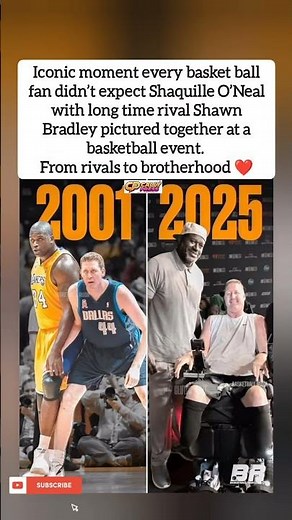 SHAQ & SHAWN BRADLEY TOGETHER! FROM RIVALS TO BROTHERHOOD ❤️🏀#shorts
