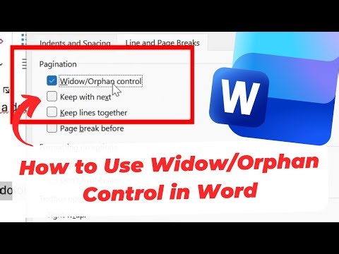 How to Use Widow/Orphan Control in Word