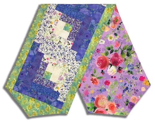 Clothworks Pre-Cut Log Cabin Table Runner Kit - Fleur De Rose