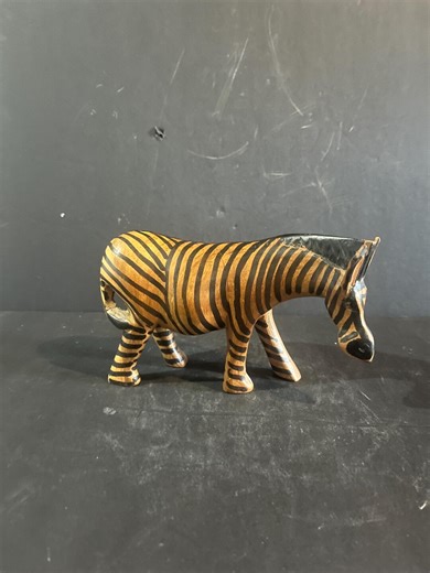 Vintage Hand Carved Wooden Zebra Figurine 6.5” Safari Animal Decor Folk Art Sculpture - Etsy
