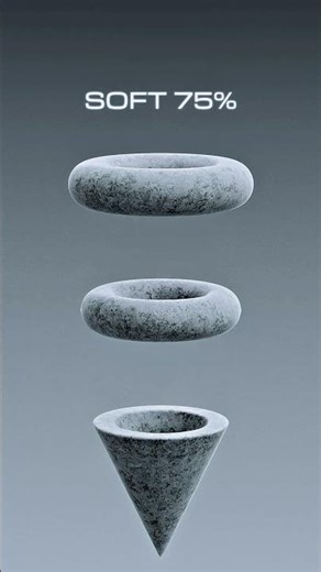 0% vs 100% Cone 3D Softness Simulation