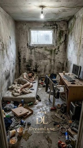 From a disgusting gamer cave to a luxury RGB gaming bedroom #shorts #construction