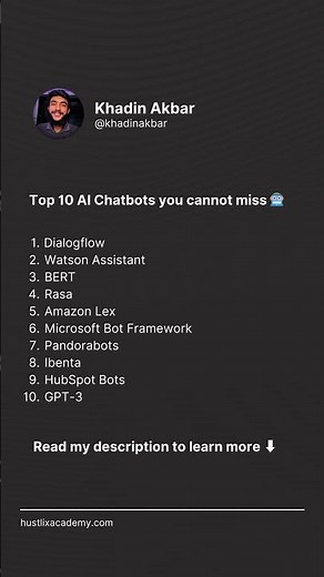 Top 10 AI Chatbots 🤖