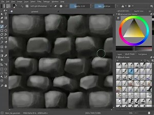 Texture - Stone in Krita Painting Software [Real time] - No music, no voice, just work!