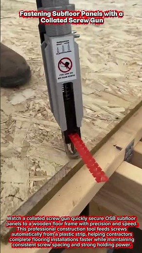 Fastening Subfloor Panels with a Collated Screw Gun #woodworking #craftsmanship #wood