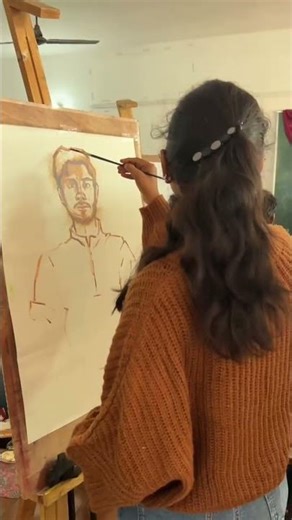 live portrait study🫠#live #college #study #portrait #class #arttherapy