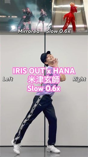 Kenshi Yonezu's "IRIS OUT x HANA" Mirrored Dance Tutorial (0.6x Speed)
