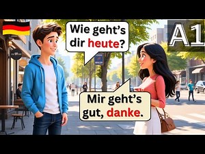 Learn German: SIMPLE A1 German conversations (with subtitles)