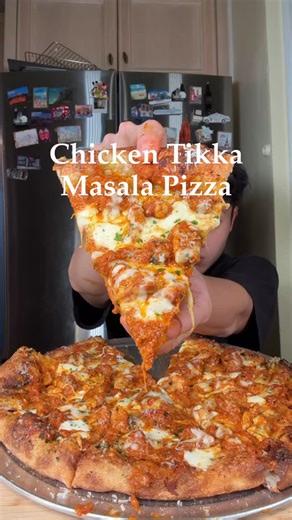 Ted’s Zaza on Instagram: "Chicken Tikka Masala Pizza. So much flavor. Baked on @bakingsteel use code TEDSZAZA for 10% off. #pizza #chickentikka #mukbang #asmr #crunchy #easyrecipe Which one would you want?"
