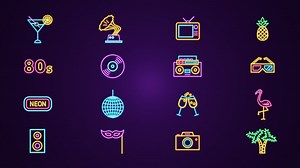 Download 80s Neon Icons Pack - aedownload.com