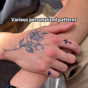 INKARTLINK Temporary Tattoos, 2 Sheets Extra large Semi Permanent Tattoos Adult Art Designs Waterproof Temporary Tattoos Stickers Realistic, No Adhesive, Lasts 1-2 Weeks Black (Henna 1)