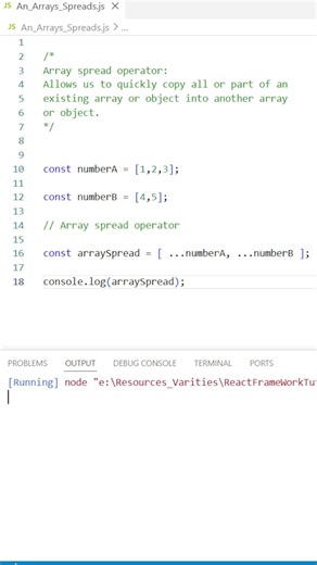 JavaScript Array spread operator