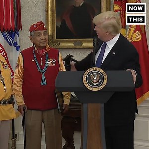 5.9M views · 9.7K reactions | President Trump just used ‘Pocahontas’ as a slur at an event honoring Native Americans vets | NowThis Impact | Facebook