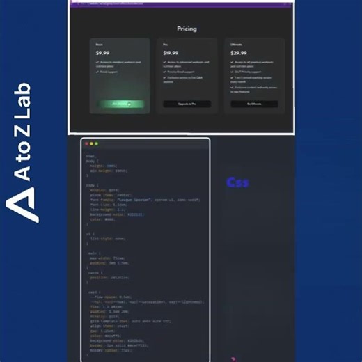 Pricing Card Design using HTML, CSS & JavaScript | A to Z La.