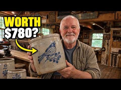 10 Old Stoneware Crocks in Your Basement Worth Hundreds! (Cobalt Blue Decoration Pays)