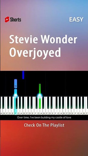 Stevie Wonder - Overjoyed - EASY Piano TUTORIAL by Piano Fun Play #youtubeshorts #shorts