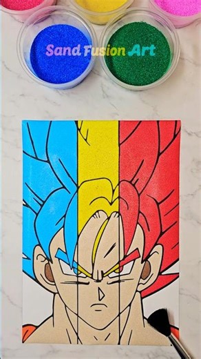 Goku Triple Transformation Sand Art ⚡🔥 Satisfying ASMR