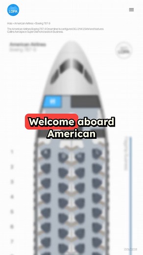 American Airlines Boeing 787-9 Flight Seat Map. Comment below which one you'd like to see next! #flight #seatmap #American Airlines
